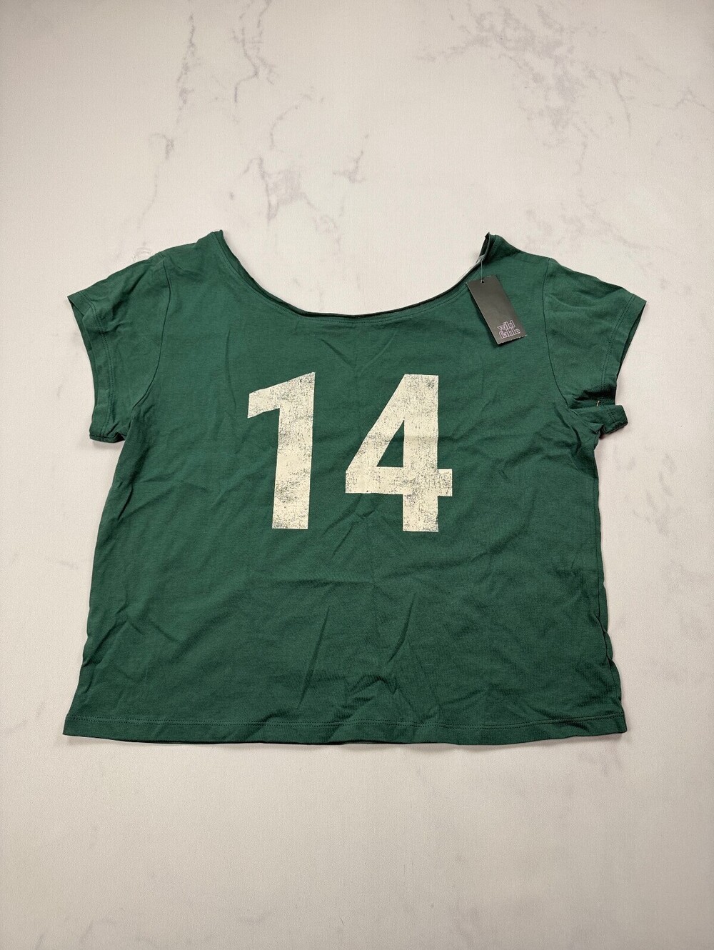 Wild Fable 14 Graphic Tee Green 2010s Statement Style - Womens L